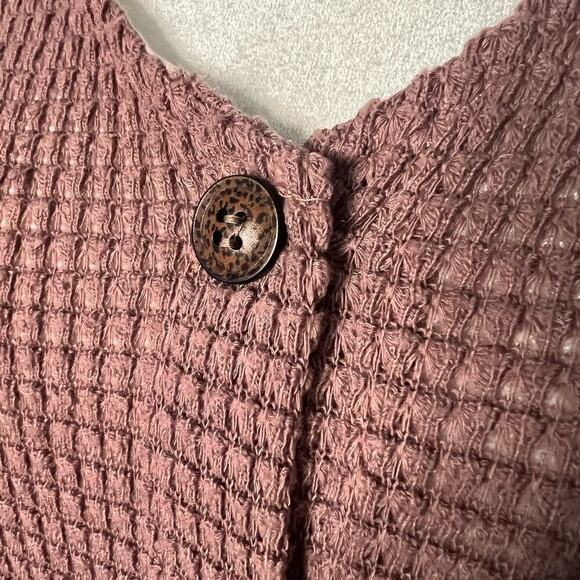 Blu Pepper Woman's Blush Waffle Knit Sleeveless Button Front Tank Top- Size XS - Picture 6 of 9